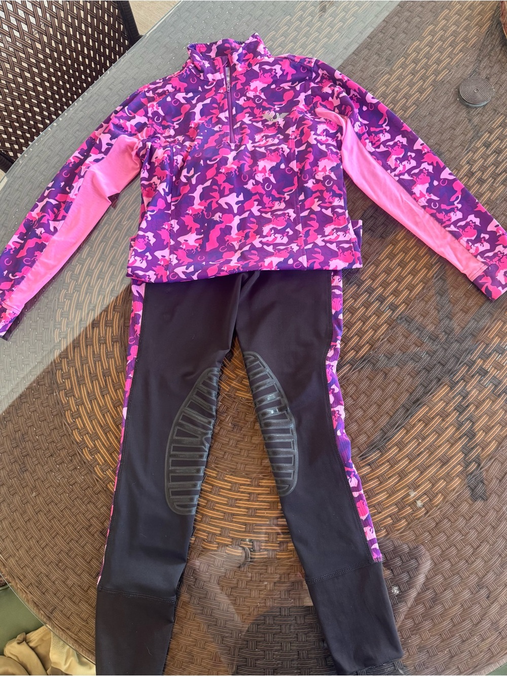 TuffRider Children's Camo Print Sport Shirt and Riding Pants
